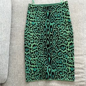 BCBG green & black animal print pencil skirt aka the bandage skirt